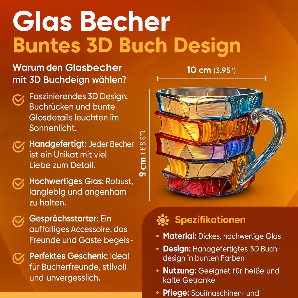 Resin Mug | Colourful 3D Book-Stack Design
