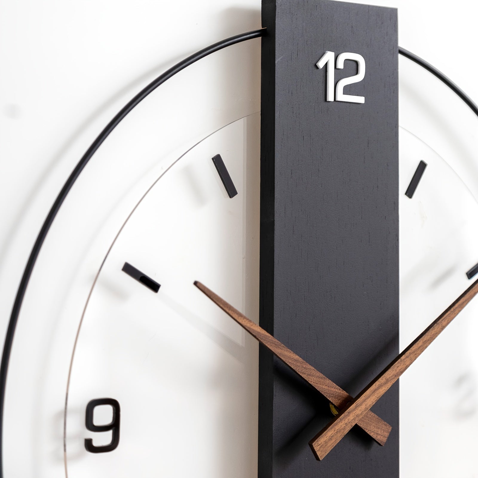 Nordic Modern Silent Wall Clock | Minimalist Acrylic, Wood & Metal