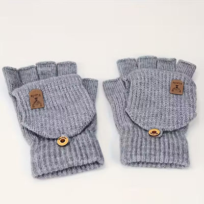Winter Gloves Fingerless Knit Warm Half Finger Gloves