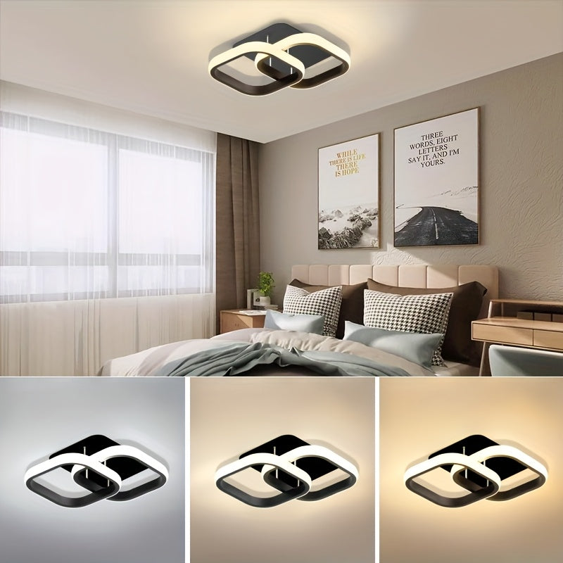 Modern Square LED Ceiling Light | 3-Colour Dimmable with Wall Control