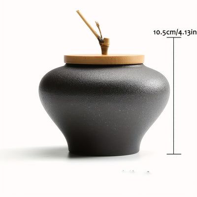 Ceramic Tea, Coffee & Sugar Canisters | Bamboo Lid Storage Jars