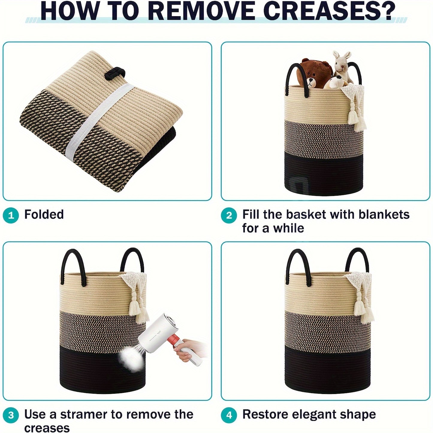 Large Laundry Hamper Basket with Handles | Modern Farmhouse Style