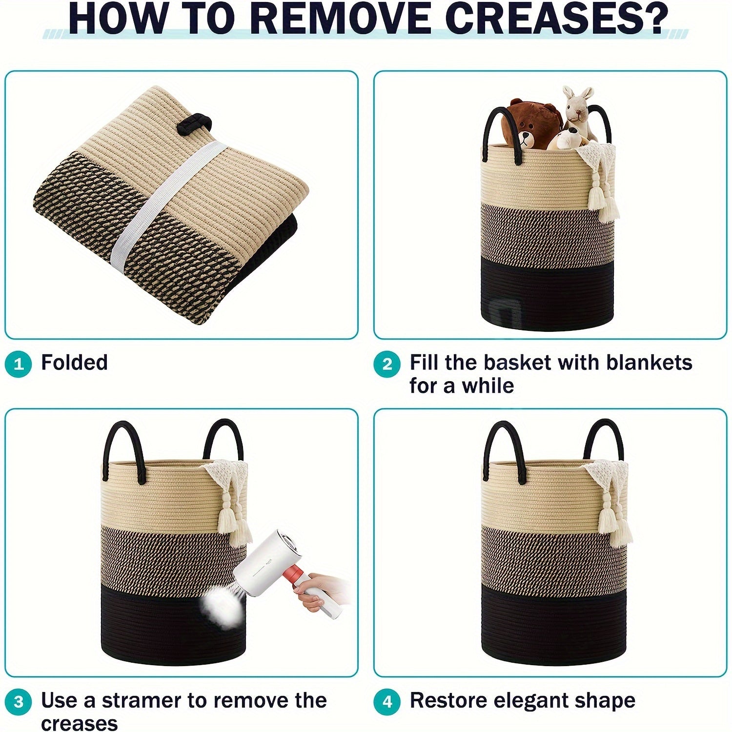 Large Laundry Hamper Basket with Handles | Modern Farmhouse Style