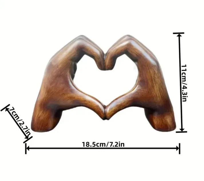 Wooden Heart Hand Sculpture | Decorative Home Ornament
