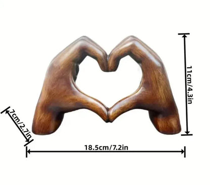 Wooden Heart Hand Sculpture | Decorative Home Ornament