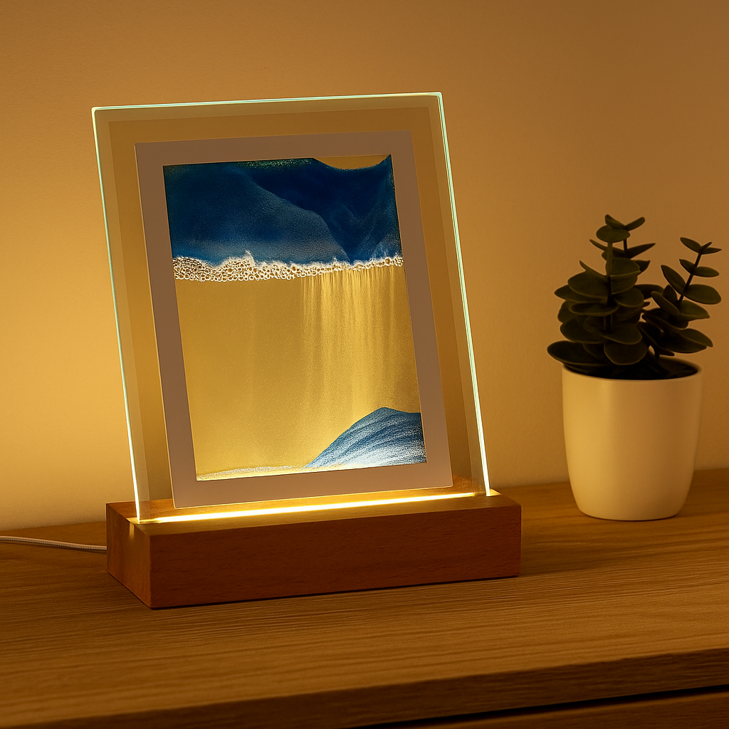 Flowing sand art lamp | Warm LED frame light