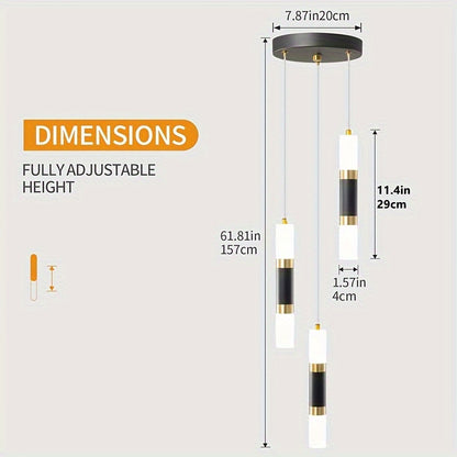 Modern Black & Gold Mini Pendant Light | 2-Light & 3-Light Dimmable LED Fixtures