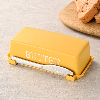 Food-Grade PP Butter Dish with Knife Set | Plastic Butter Container