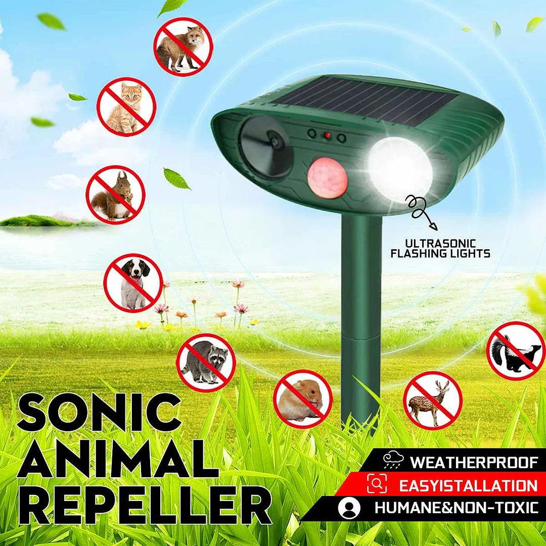 Animal Repeller Solar Ultrasonic Motion Sensor Outdoor