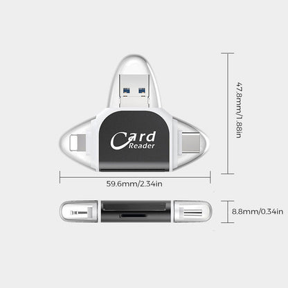 Memory Card Reader USB C Multi Device 4 in 1 File Transfer Adapter