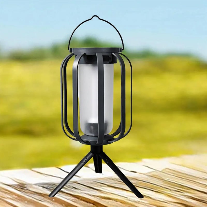 LED Lantern | Solar and USB-Rechargeable Flame-Effect Light