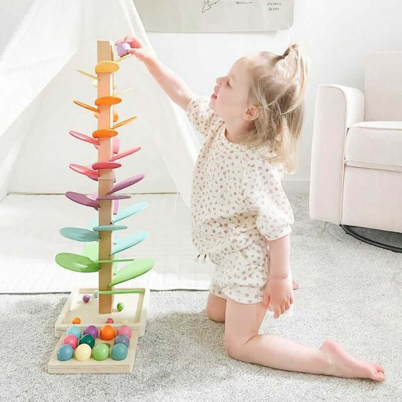 Marble Run Wooden Toy Rainbow Sound Tree Educational Toy