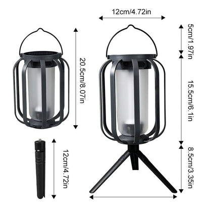 LED Lantern | Solar and USB-Rechargeable Flame-Effect Light