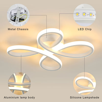 Modern Butterfly LED Ceiling Light | 3-Colour Dimmable with Wall Control