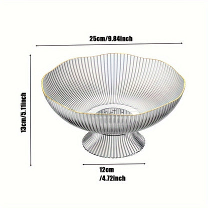 Luxury PET Fruit Bowl with Gold Rim | Decorative Table Centrepiece