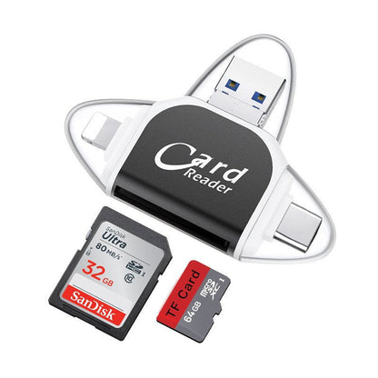 Memory Card Reader USB C Multi Device 4 in 1 File Transfer Adapter