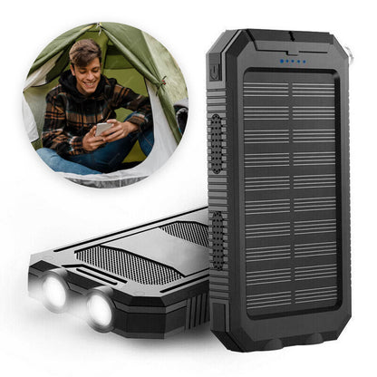 Solar Power Bank | Waterproof Dual-USB Portable Charger