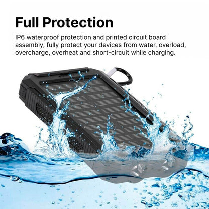 Solar Power Bank | Waterproof Dual-USB Portable Charger