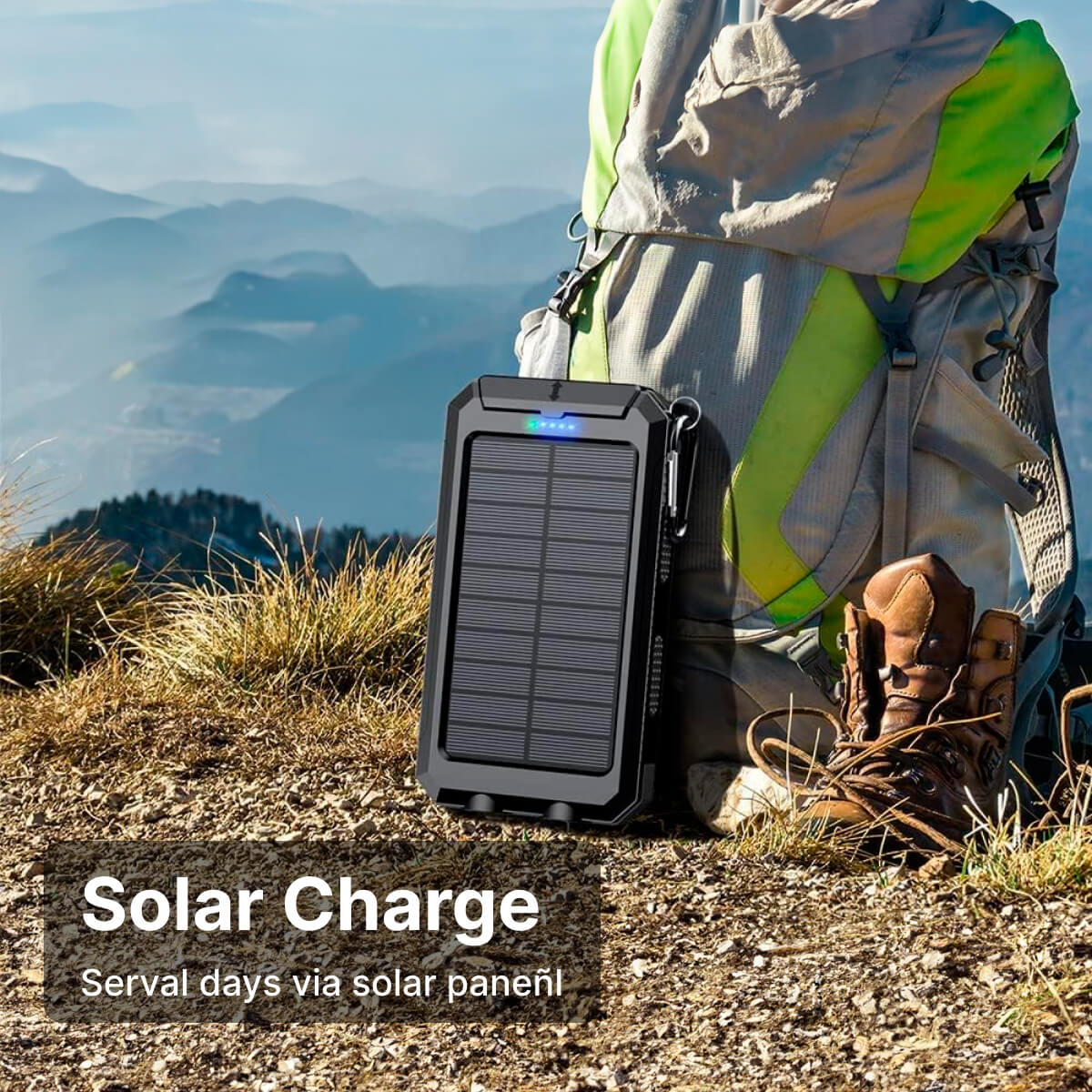 Solar Power Bank | Waterproof Dual-USB Portable Charger