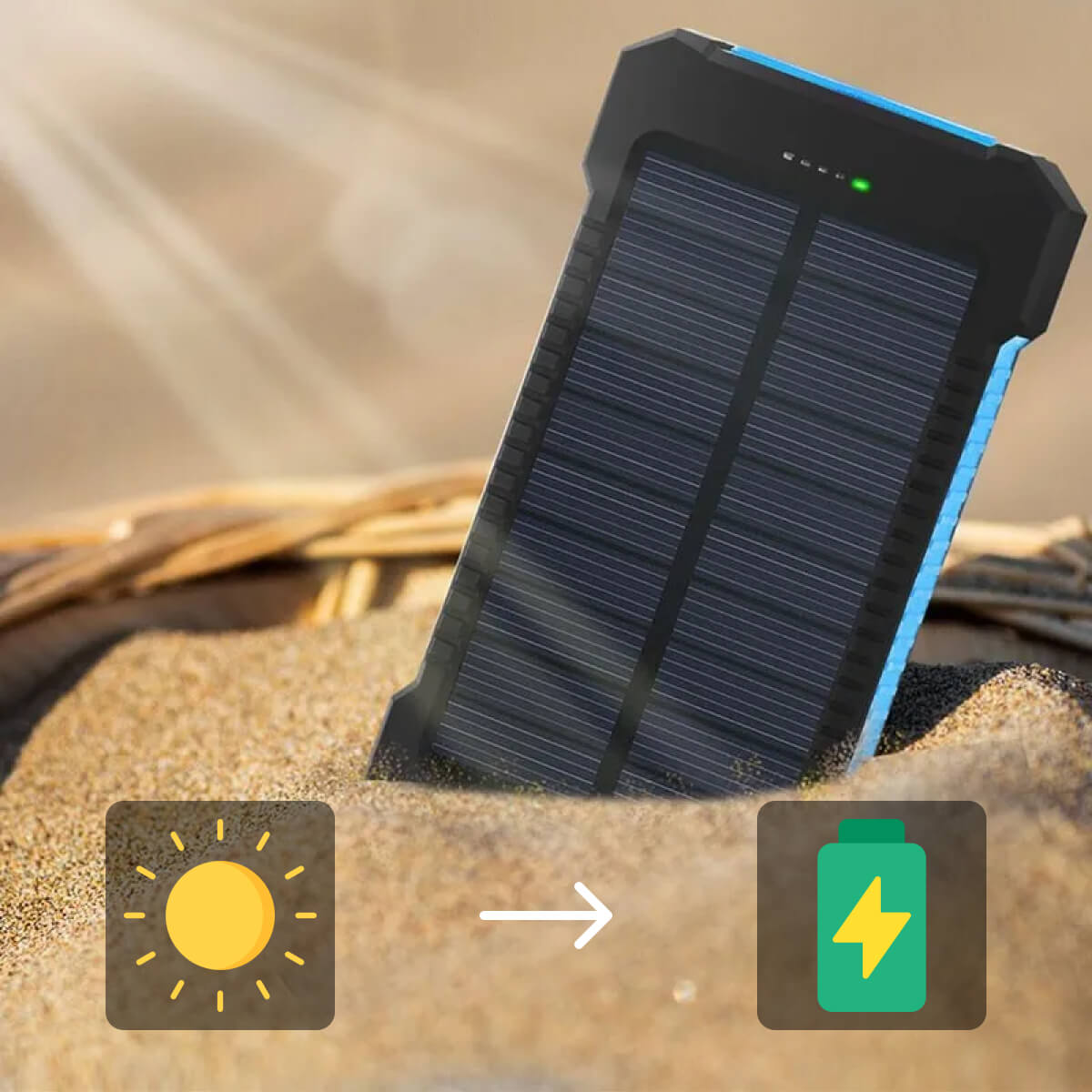 Solar Power Bank | Waterproof Dual-USB Portable Charger