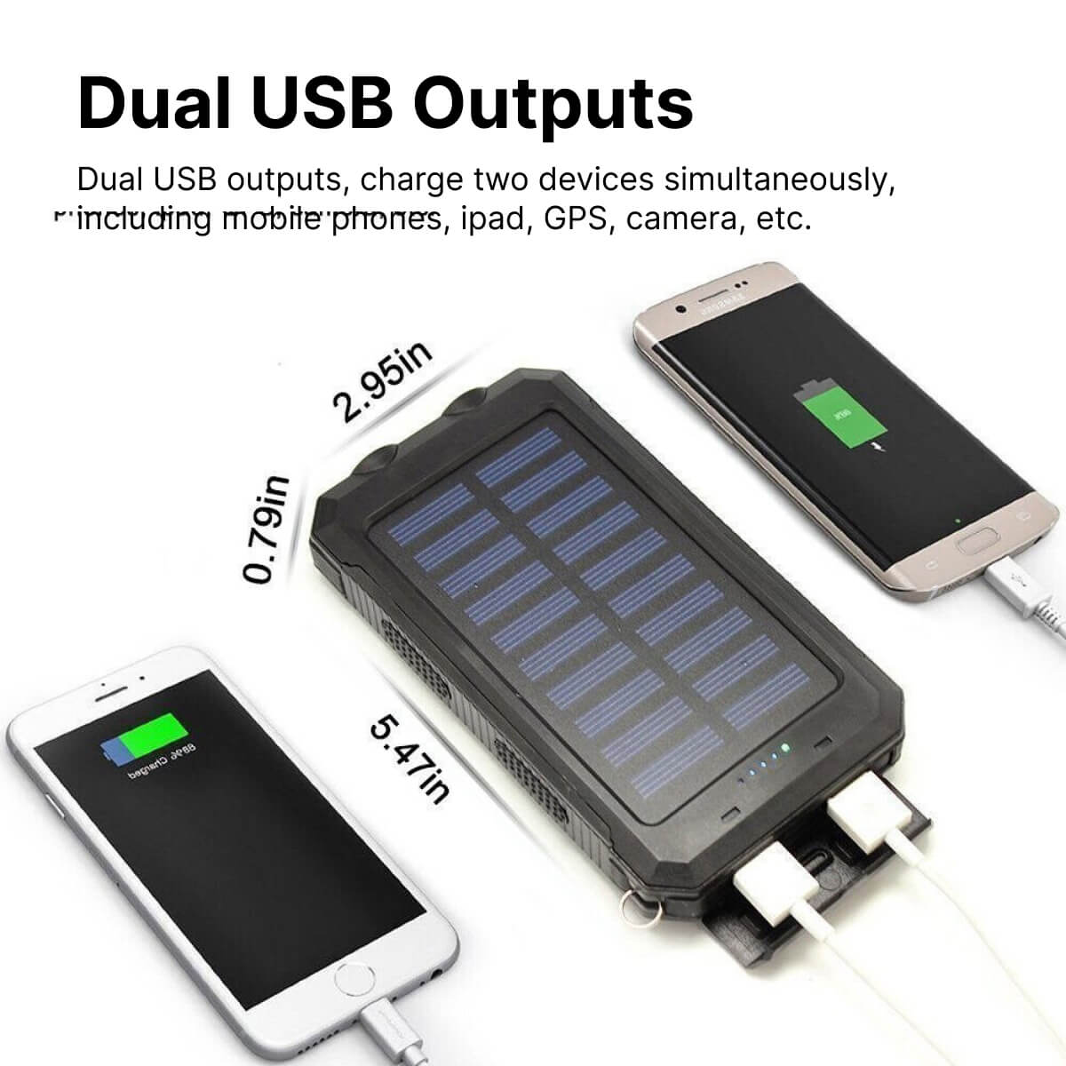 Solar Power Bank | Waterproof Dual-USB Portable Charger