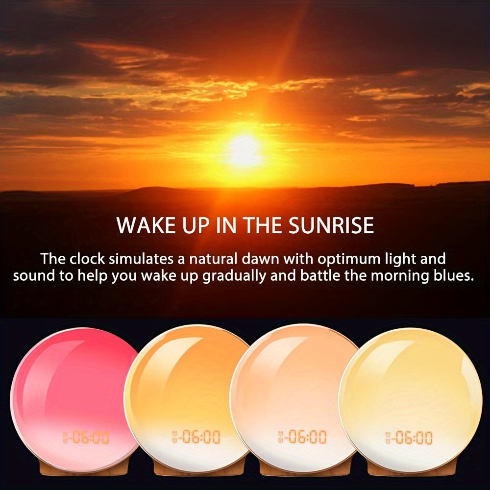 Smart Sunrise Wake-Up Alarm Clock | App-Controlled Light & Sound Simulation