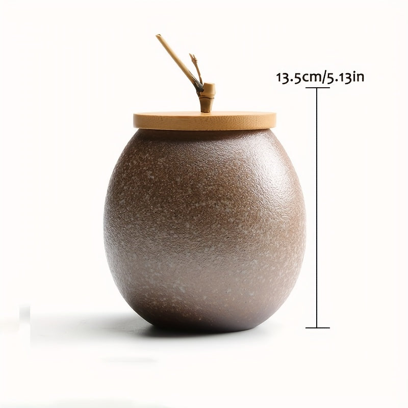 Ceramic Tea, Coffee & Sugar Canisters | Bamboo Lid Storage Jars