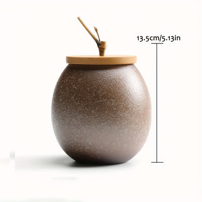 Ceramic Tea, Coffee & Sugar Canisters | Bamboo Lid Storage Jars
