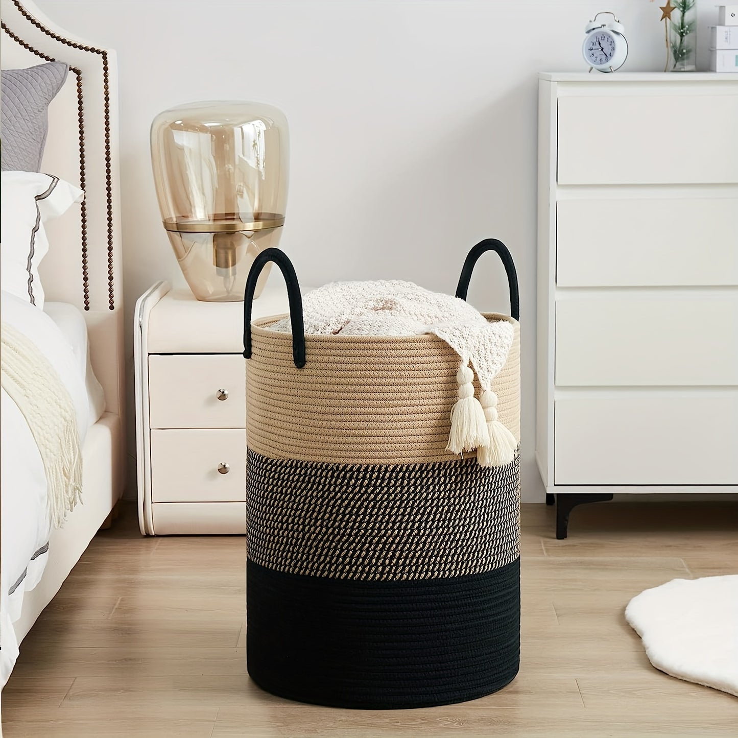Large Laundry Hamper Basket with Handles | Modern Farmhouse Style