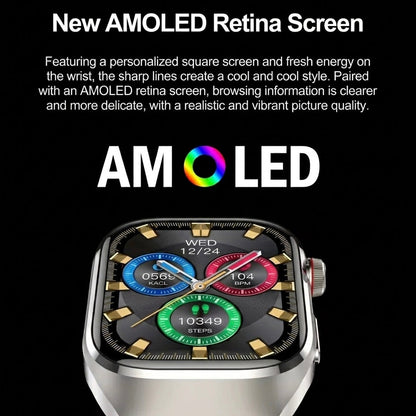 ECG Smart Watch | Heart Rate, Blood Oxygen & Sleep Tracking | IP68 | Bluetooth Calling | 650mAh | 2.04" AMOLED