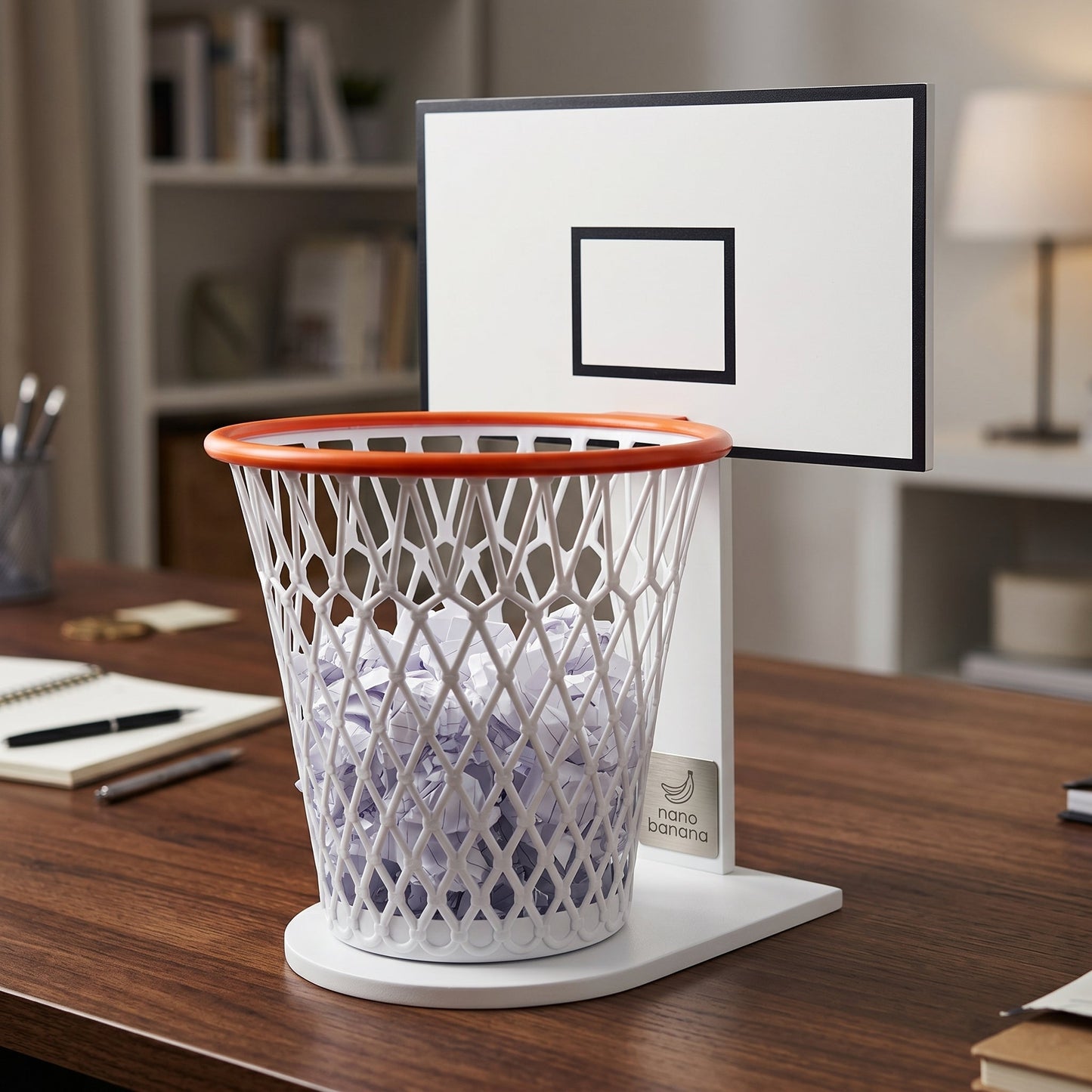 Basketball Hoop Paper Toss Trash Can