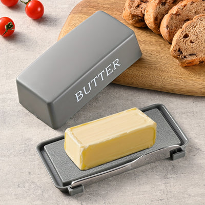 Food-Grade PP Butter Dish with Knife Set | Plastic Butter Container