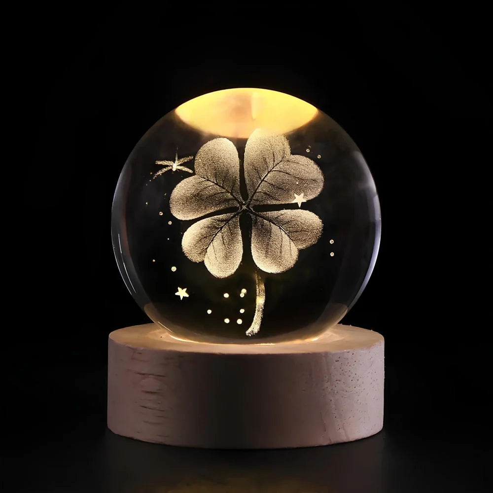 LED Crystal Ball Night Light | 3D Galaxy Design