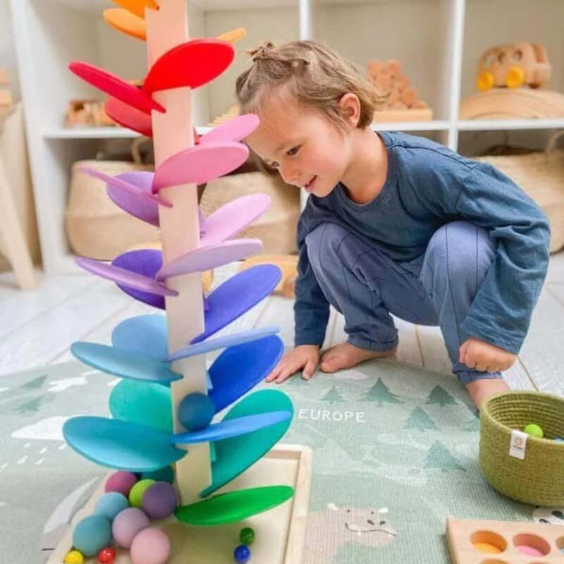 Marble Run Wooden Toy Rainbow Sound Tree Educational Toy