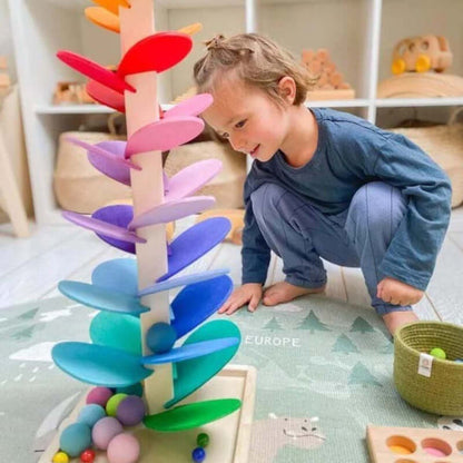 Marble Run Wooden Toy Rainbow Sound Tree Educational Toy