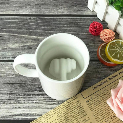 Coffee Mug Funny Ceramic Cup Creative Middle Finger Design for Home