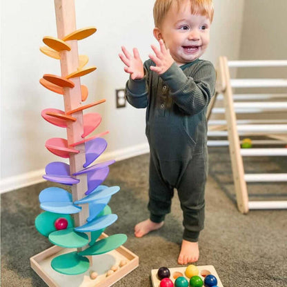 Marble Run Wooden Toy Rainbow Sound Tree Educational Toy