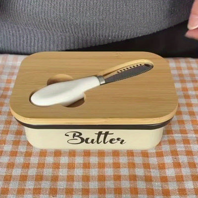 Metal Butter Dish with Lid | Countertop Butter Keeper with Knife