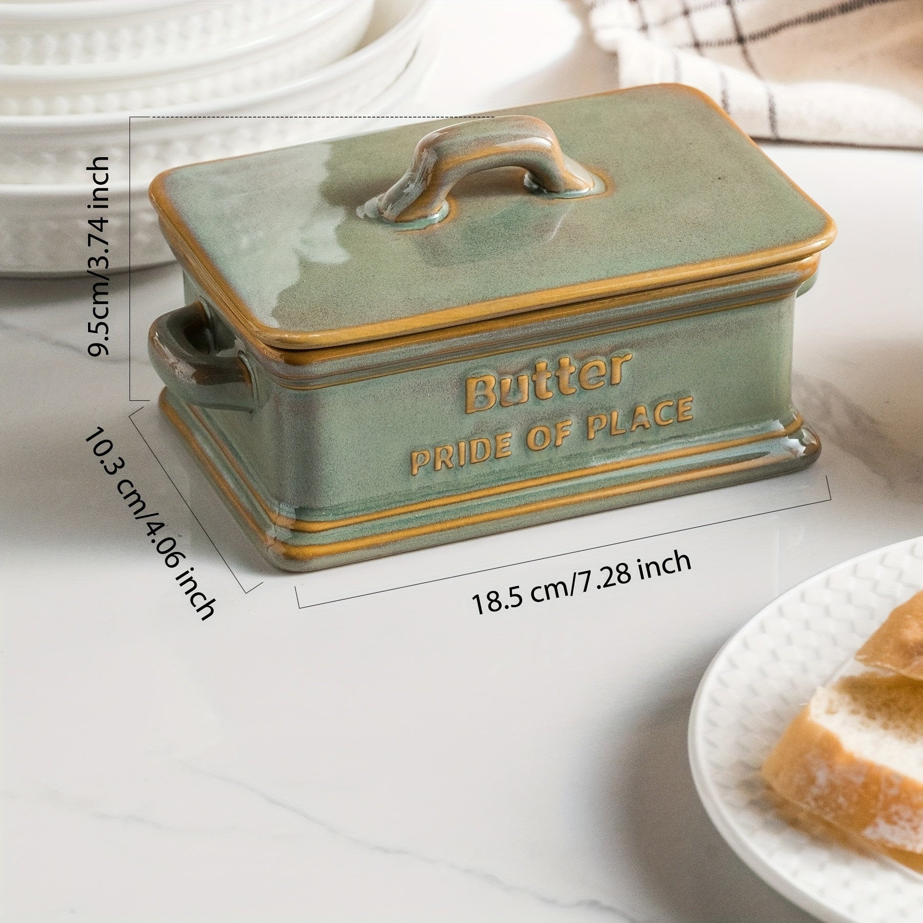 Pride of Place Ceramic Butter Dish | Farmhouse Butter Keeper with Lid