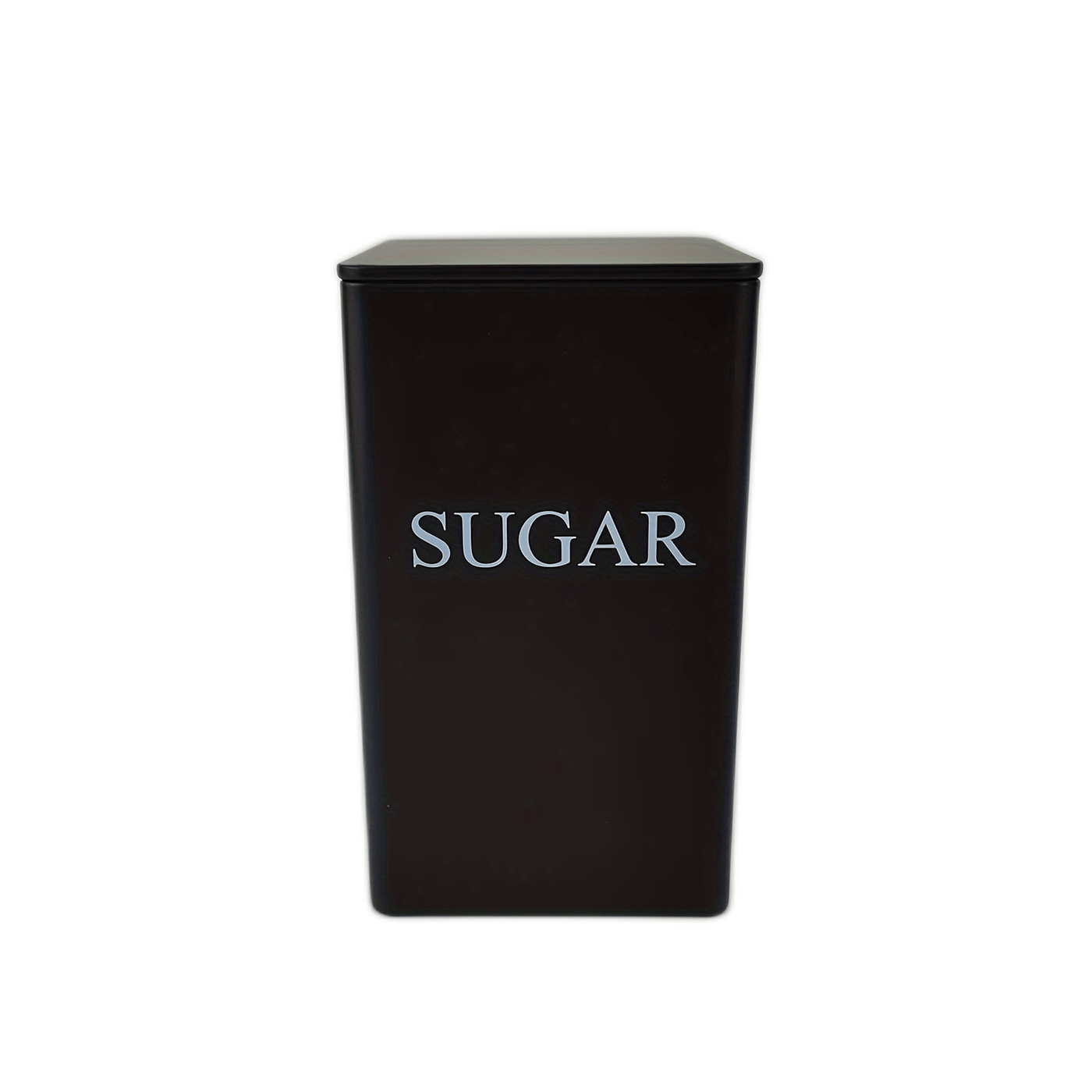 3-Piece Black Square Tea, Coffee & Sugar Storage Tins | Modern Kitchen Canisters Set