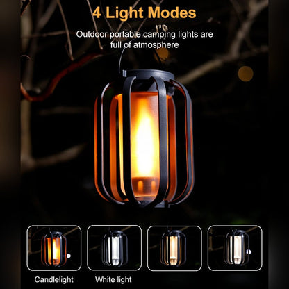 LED Lantern | Solar and USB-Rechargeable Flame-Effect Light