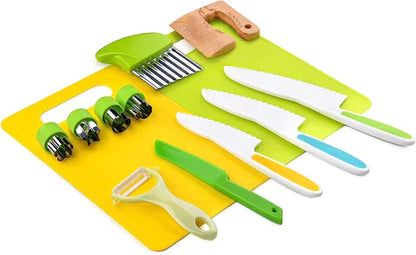Kids Cooking Set Safe Plastic Knife Cutting Board Kit