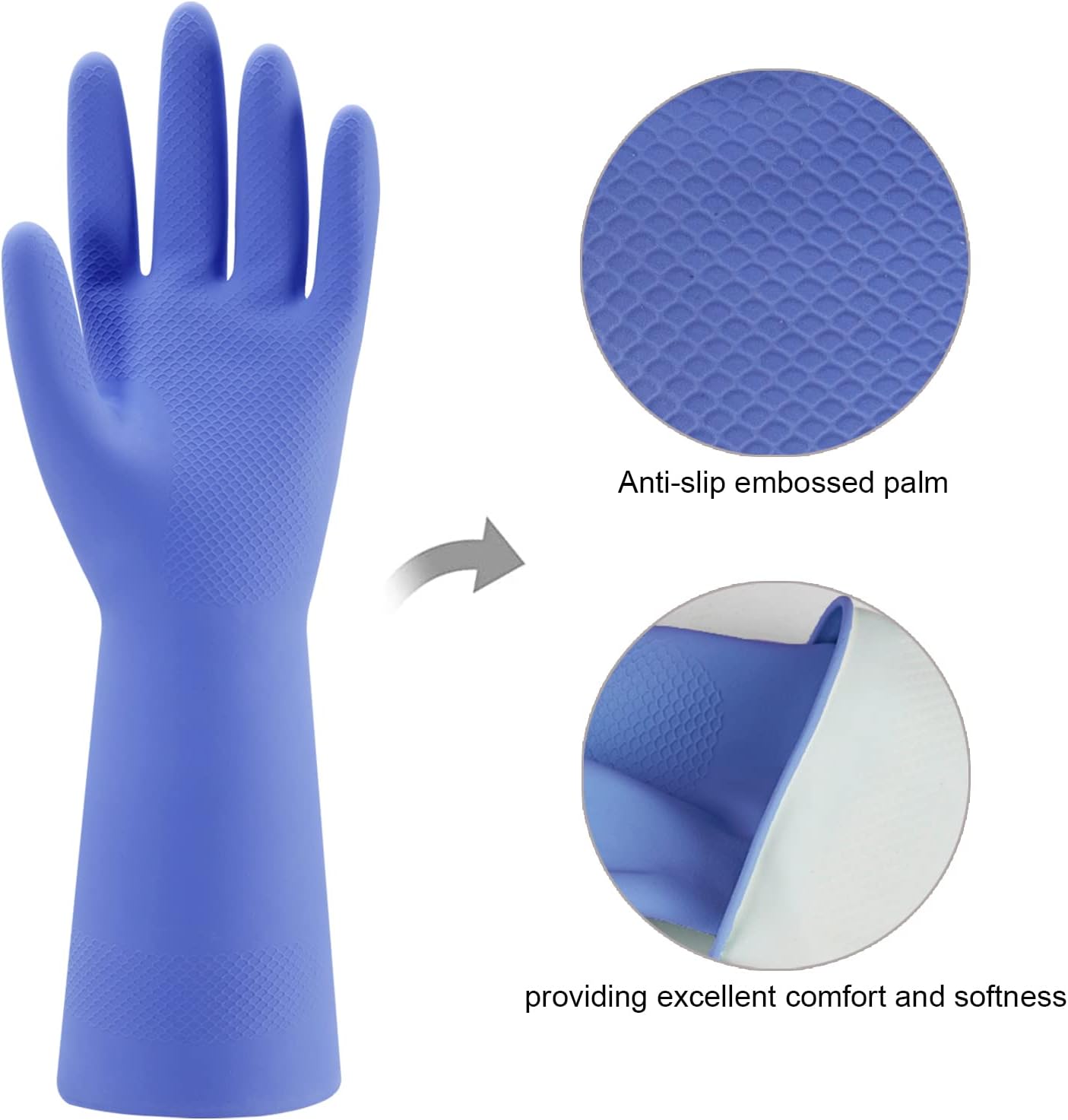 Cleaning Gloves Non Slip Rubber Kitchen Dishwashing Gloves Set