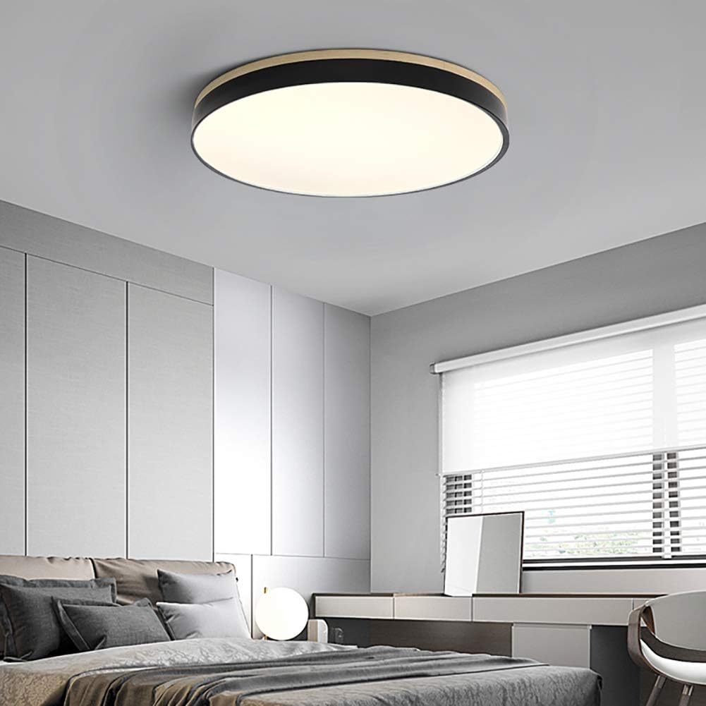 Wooden Ceiling Light | Modern Round Flush Mount Lamp