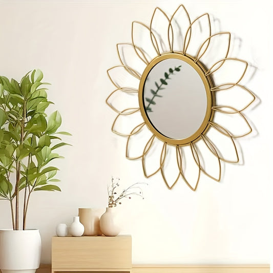 Vintage Sunflower Wall Mirror | Gold Decorative Hanging Mirror