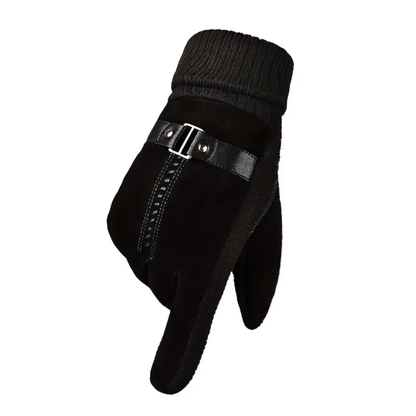 Leather Gloves Mens Winter Windproof Warm Driving Gloves