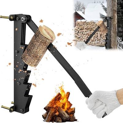 Wall-Mounted Cast Iron Manual Wood Splitter | Heavy-Duty Firewood Kindling Cutter