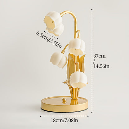 Elegant Floral Table Lamp | Flower Shade & Warm White Light