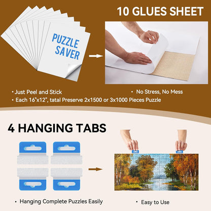 Puzzle Table with Drawers for 1500 - Piece Puzzles, Foldable & Sturdy