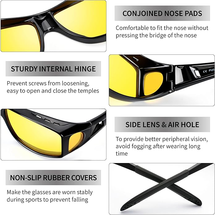Driving Glasses Polarized Night Anti Glare Lightweight Vision Glasses
